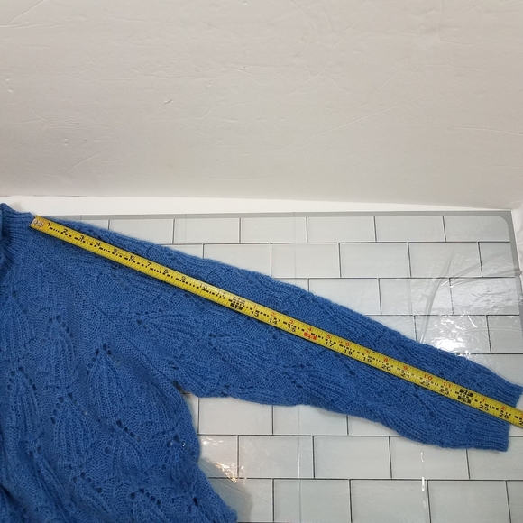 Elsamanda Pointelle Made in Italy Blue Sweater L - Picture 13 of 15